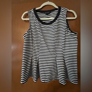 Banana Republic Black and White Striped Tank Top